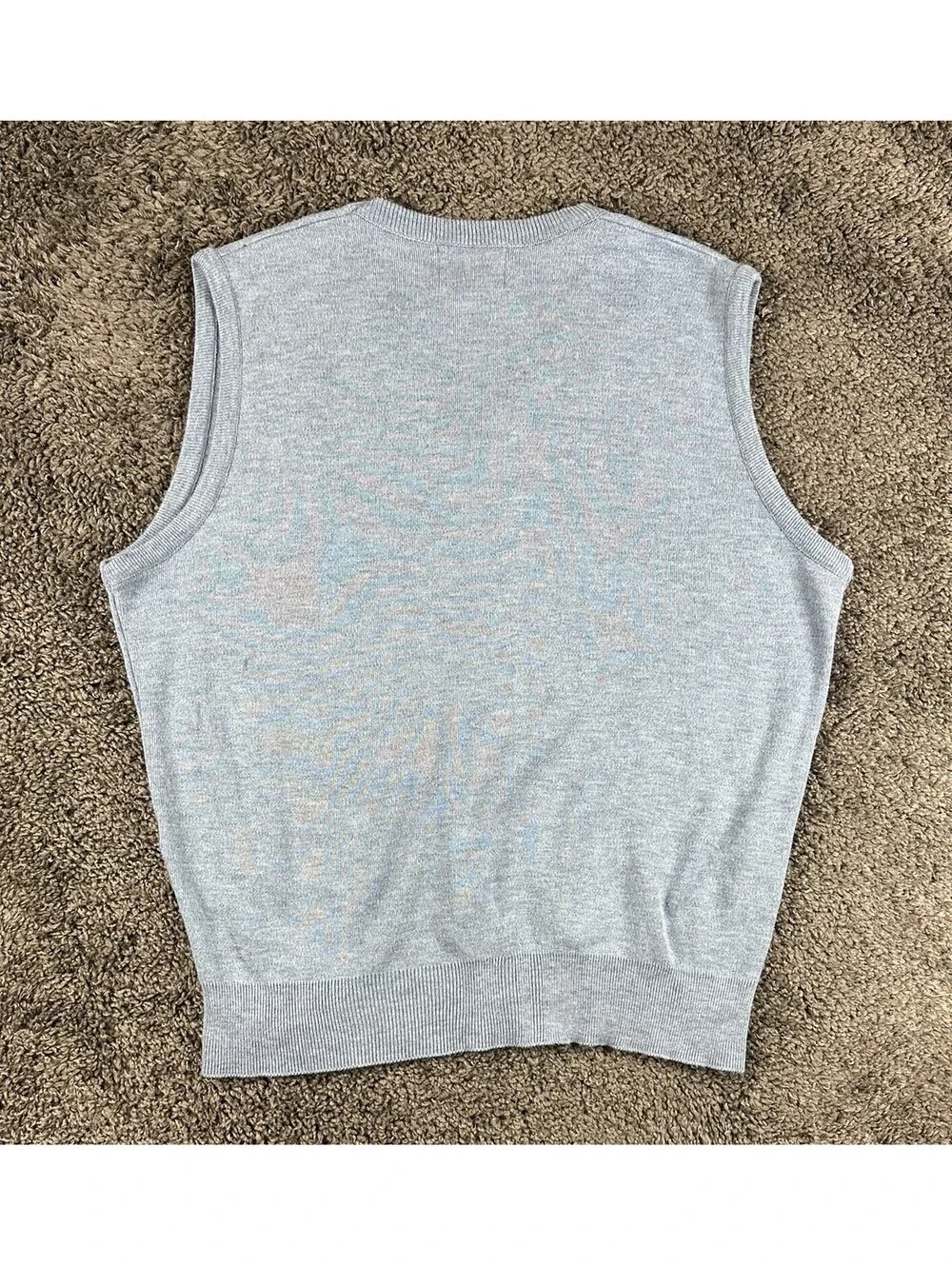 Vintage Par Four Sweater Vest Mens XL Light Blue Knit V-Neck Golf USA Acrylic